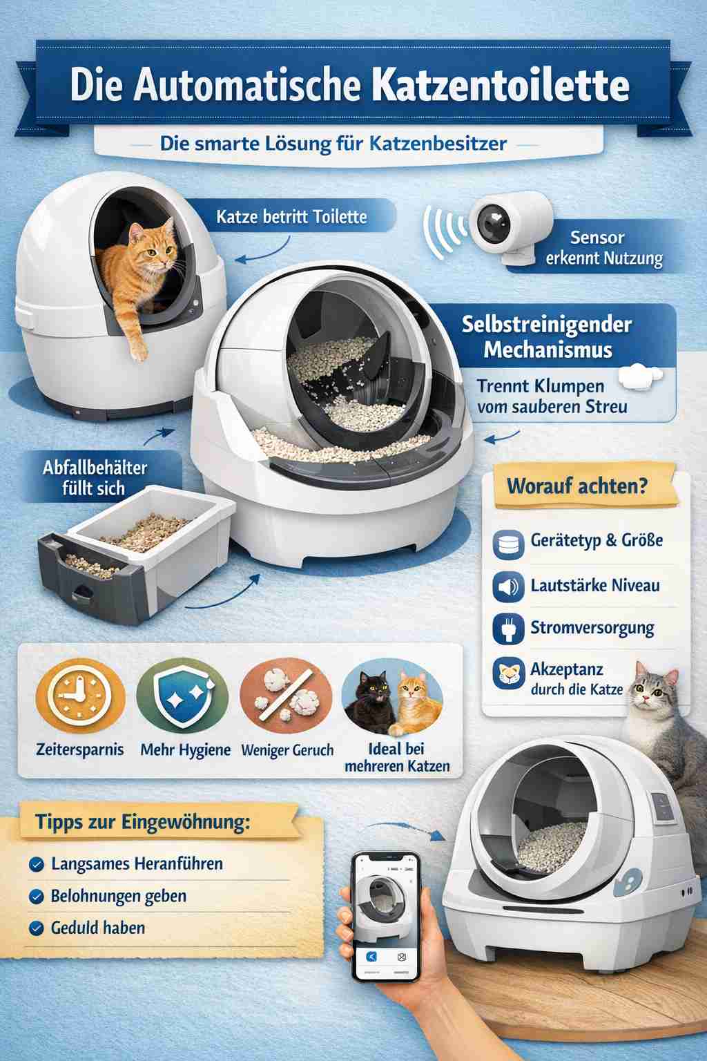 Automatische Katzentoilette - Funktionsweise